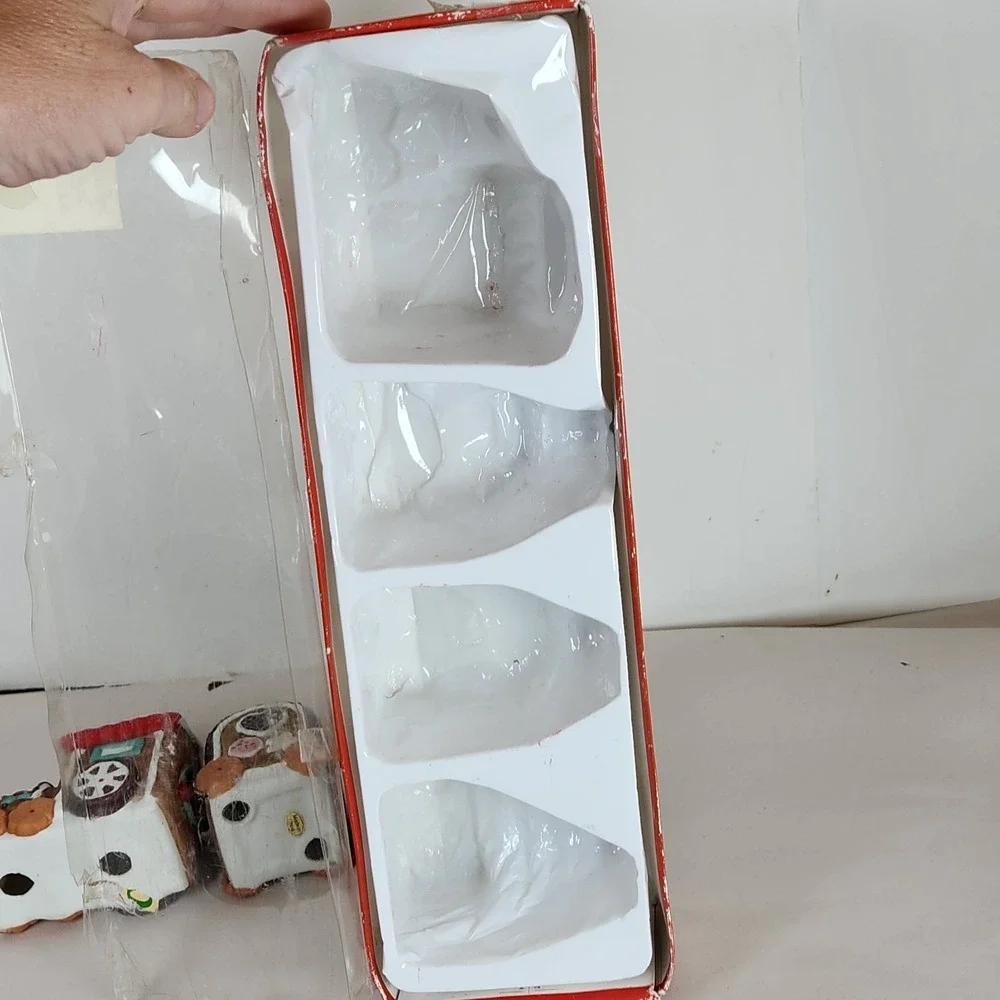 1996 Chadwick‎ Miller Gingerbread Train Ceramic Christmas Ornament Set 4 pcs